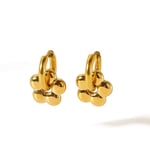 Gold color / 1 Pair Simple Flower Stainless Steel  Gold Color Charm Earrings Picture4